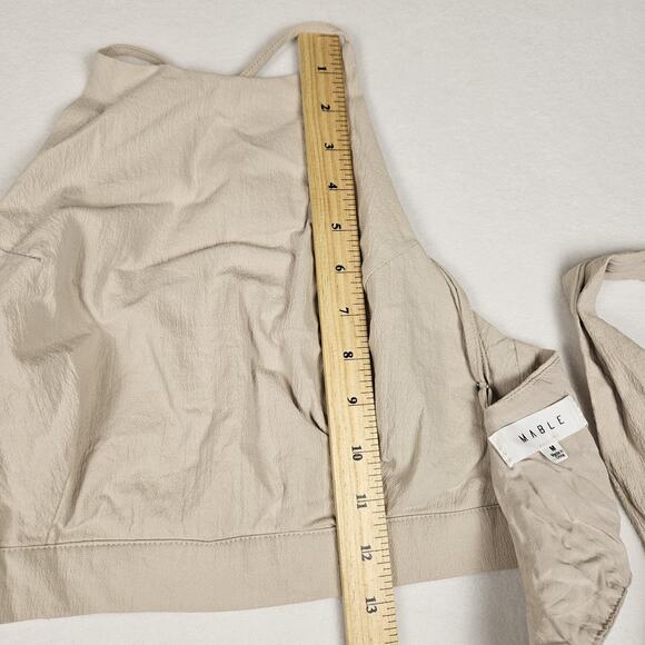 Mable Matching Set Womens Halter Crop Top Mini Skirt Summer Chic Beige Size M - Picture 15 of 16